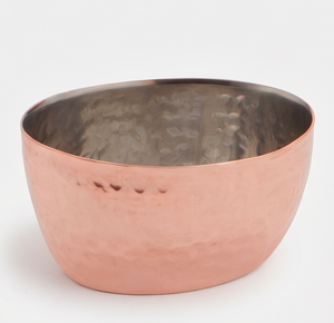 Bol en cuivre fait main avec un design martelé pour servir les aliments, vaisselle moderne, idéal pour offrir et pour la table. - Product Image 1