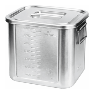 Bouteille de laboratoire Daihan Science 7-24L en acier inoxydable, pot rectangulaire gradué avec couvercle et poignée pliable - Product Image 2