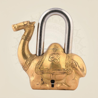 Cadenas en laiton massif fait main, forme chameau, finition laiton antique et plaqué or poli, pour la sécurité des portes et armoires domestiques, objet cadeau ethnique