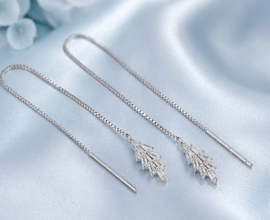 Pendientes Largos de Plata de Ley 925 con Cadena, Pendientes de Hilo Sui Dhaga, Joyería Minimalista de Moda para Mujer - Product Image 2