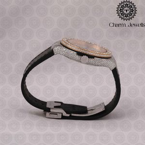 ชาร์ม_จิวเวลส์นาฬิกาข้อมือผู้ชายสุดหรู 40 มม. สแตนเลสสตีล ประดับเพชร ระบบอนาล็อก กลไกอัตโนมัติ แสดงวันที่ กันน้ำ 10 บาร์ - Product Image 4
