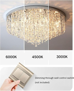 נברשת קריסטל מודרנית הכוללת שלושה מקורות אור הניתנים להחלפה חופשית, חלקי קריסטל K9, יוקרה עדינה. - Product Image 3