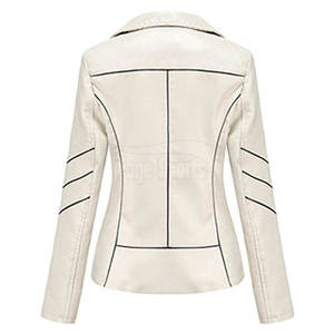 Blouson Moto en Cuir PU pour Femme WARPRO INDUSTRY, Manches Longues, Fermeture Éclair, Col Rabattu, Couleur Unie, Imperméable, Hiver - Product Image 5