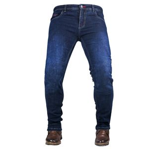 Jean en denim aramide délavé style moto, coupe ajustée, avec protection Kevlar, pour homme - Product Image 3