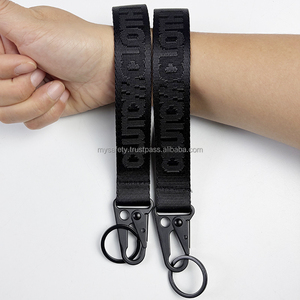 Custom Embroidered Woven Wrist Lanyard Keychain Wrist Strap Key Fob Corporate Promotional <b>Gift</b> for Events Trade Shows Clubs - Product Image 2