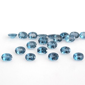 Topacio Azul de Londres Natural, Corte Ovalado, Piedras Sueltas Calibradas de 7x5-8x12mm, Topacio Azul Facetado para Joyería, Venta al Por Mayor - Product Image 5
