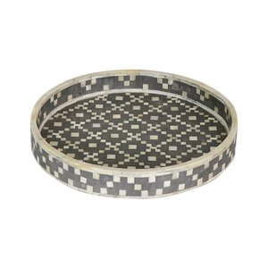 Handmade Rectangular Wood Serving Tray With <b>Mosaic</b> Inlay Pattern For Home Decoration Antique Style Decorative Tray - Product Image 3