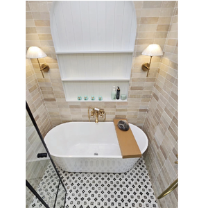 Baignoire autoportante moderne en acrylique Hera de haute qualité, avec drain central blanc, garantie 2 ans, idéale pour hôtel et maison - Product Image 1