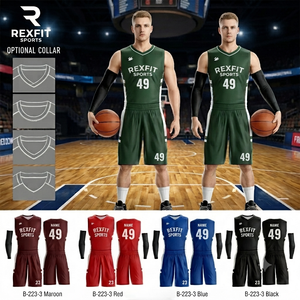 ชุดยูนิฟอร์มบาสเก็ตบอล Rexfit Sports แบบสั่งทำพิเศษพร้อมลายพิมพ์แบบ Sublimation สำหรับผู้ชาย ทรง USA เสื้อเจอร์ซีย์และกางเกงบาสเก็ตบอล ระบายอากาศได้ดี ชุดกีฬาสำหรับทีม OEM - Product Image 4