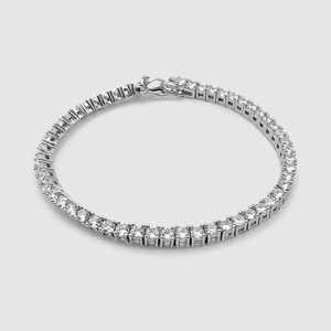 Fine Moissanite Tennis <b>Bracelet</b> & <b>Bangles</b> Brilliant Cut Hip Hop Style Gold/<b>Silver</b> Plated Unisex Jewelry for Anniversary Gift - Product Image 1