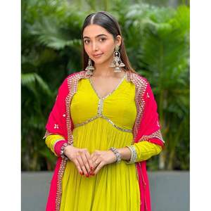 ชุดราตรีออกแบบหรูหราและสวยงาม dupatta สำหรับสวมใส่งานปาร์ตี้ - Product Image 2