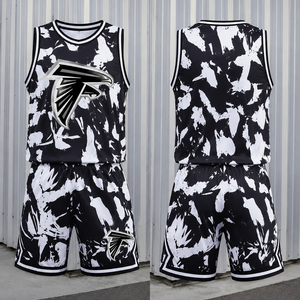 Maillot de basket-ball personnalisé de haute qualité pour hommes, en mesh, avec logos d'équipe, séchage rapide, polyester, sublimation, très demandé, col en V, sans manches - Product Image 2