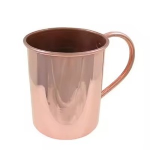 แก้วทองแดงโบราณ ด้ามจับสีทอง ภาชนะสำหรับดื่มชา กาแฟ แก้วโลหะ แก้วทองแดงทำมือจากอินเดีย - Product Image 2