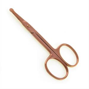Ciseaux à cuticules dorés à lame droite avec manche noir, lame en acier inoxydable, trou rond, pour nail art adulte - Product Image 4