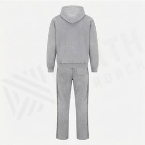 Cotton Material Made Acid Wash Tracksuit <b>For</b> Men Vintage Stylish <b>Hip</b> Hop Flared Tracksuits Active Workout Apparel - Product Image 2