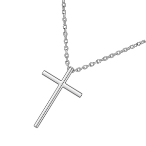 Collier classique tendance en argent 925 avec pendentif croix, chaîne à maillons, pour femme, usage quotidien, luxe, délicat, minimaliste, pour mariage et fête - Product Image 2
