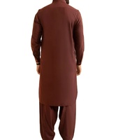 Layanan OEM Busana Pria Polos Warna Sesuai Pesanan Shalwar Kameez Afghan Pathani Pakistan 2pcs Katun Bordir Panjang Selutut