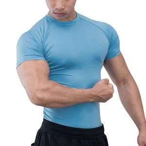 เสื้อกีฬาผู้ชายแบบคอมเพรสชั่น แขนครึ่งตัว สำหรับออกกำลังกาย วิ่ง เทรนนิ่ง ฟิตเนส แห้งเร็ว ระบายอากาศดี รับผลิตตามสั่ง ขายส่ง - Product Image 5