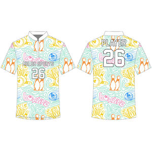 Custom <b>Bowling</b> Shirts Polo Jerseys Men Women Personalized Name 3D American Flag Sublimated <b>Bowling</b> Shirts - Product Image 3