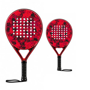 Raqueta de Pádel Gráfica Roja en Forma de Lágrima, Fibra de Carbono, Ligera, Agarre Antideslizante, Uso en Exteriores - Product Image 6
