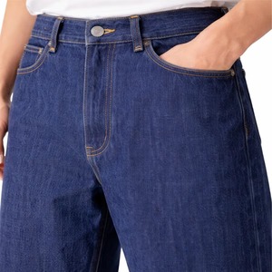 Vaqueros de mezclilla índigo teñido a mano de 17 oz, 100% algodón, cintura alta, corte recto casual, selvedge bordado, vintage, invierno - Product Image 5
