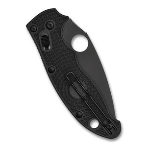 Couteaux pliants à manche texturé noir avec lame en acier inoxydable argenté à bord plat, trou d'ouverture au pouce et clip de poche en métal - Product Image 4