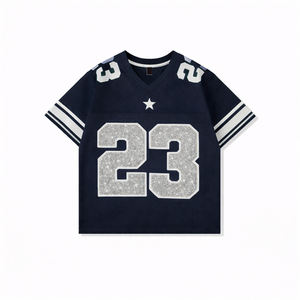 Camiseta de Fútbol Americano Personalizada para Hombre con Pedrería, Número Brillante, Camiseta Deportiva con Brillo para Ropa Urbana - Product Image 6