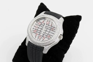 Reloj de pulsera con diamantes de moissanita negros de fábrica al por mayor, con incrustaciones de moissanita, ideal para regalo, pasa la prueba del probador de diamantes. - Product Image 3