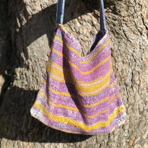 Handmade Knitted Tote <b>Bag</b> Panelled Bohemian Style Open Top Daily Use All Seasons Multi Color Women's <b>Bag</b> - Product Image 2