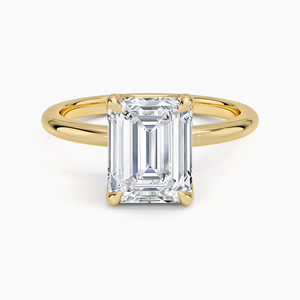 Anillo de Compromiso con Moissanita Corte Esmeralda de 2CT, Anillo de Novia Solitario - Product Image 1