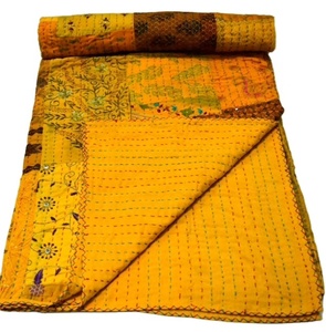 Tradicional Vintage Patchwork bordado Kantha edredones coloridos bordados a mano Kantha edredones mantas OEM algodón decoración del hogar - Product Image 1