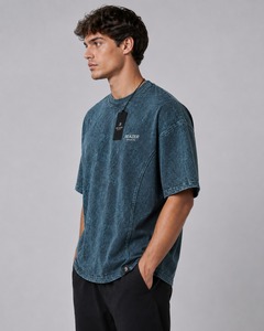 Camiseta Oversize para Hombre con Lavado Ácido y Mineral, Ajuste Holgado, Estilo Vintage, Servicio OEM, 100% Algodón, Transpirable, Secado Rápido - Product Image 2