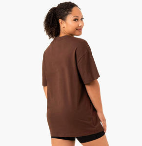 T-shirt surdimensionné vintage pour femme, 100 % coton jersey épais, nouveau style printemps-été, avec patchs et appliques personnalisés - Product Image 3