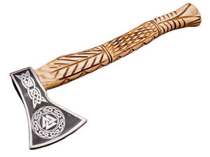 Hacha Tomahawk de Doble Hoja SHORT SIGN, Cuchilla de Acero con Alto Contenido de Carbono, Mango de Madera de Palisandro de Grado Industrial, Garantía de 3 Años, Para Exteriores - Product Image 3