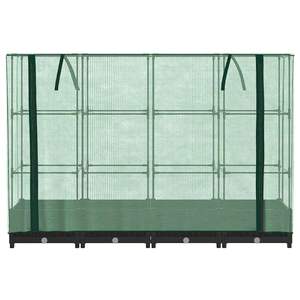 Grande clôture de jardin en fer pour potager surélevé, noire et verte, en polypropylène et polyéthylène - Product Image 4