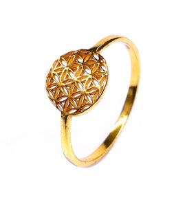 Sterling Silver 925 Gold-Plated Flower <b>Ring</b> for Engagement & Wedding Unisex - Product Image 4
