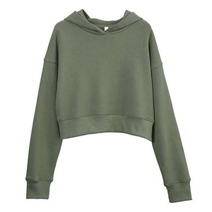 Hoodies Crop Tops Streetwear à Manches Longues Tendance avec Logo Avant – Tenue Décontractée pour Yoga et Superposition Hivernale – Dernière Collection Femme - Product Image 1