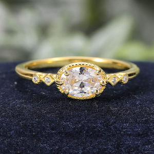 Bague de fiançailles classique AMBER JEWELS en or massif 14 carats avec diamant de laboratoire, sertissage à griffes, unisexe, pierre certifiée IGI, style Hip Hop - Product Image 1