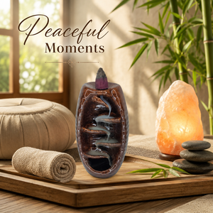Brown Ceramic Backflow <b>Incense</b> Burner Waterfall Smoke Cascade <b>Cone</b> Holder | Handmade Aromatherapy Home Decor OEM Wholesale Maker - Product Image 3