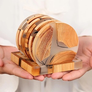 <b>Epoxy</b> Resin Wood resin Coaster Modern Design Holder Stand For <b>Coffee</b> <b>Table</b> Decorative item Newly Crafts Wood resin Coaster - Product Image 1