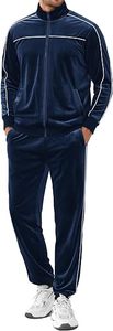 Conjunto Deportivo de Invierno para Hombre, Azul Marino, con Capucha, Transpirable, Ligero, Resistente al Viento, Ecológico, Cintura Elástica, 2 en 1 - Product Image 4