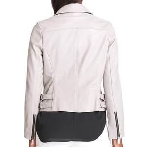 Chaquetas Blancas para Mujer con Logotipo Personalizado al por Mayor, Chaqueta Vintage de Invierno, Chaqueta de Cuero Elegante, Chaqueta Bomber Original, Ropa de Calle - Product Image 3