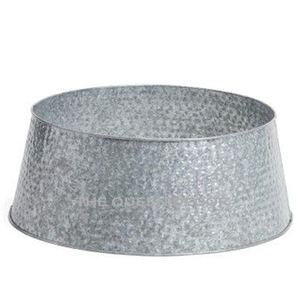 Christmas Decorative Hammered Tree <b>Collar</b> Blank Sublimation Iron Tree <b>Collar</b> Multi Color Galvanized <b>Metal</b> Tree <b>Collar</b> - Product Image 1