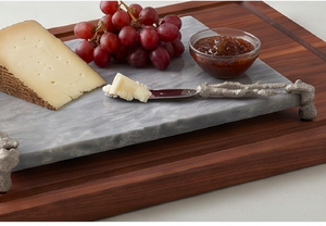 Plateau à fromage moderne en marbre avec poignée en corail, compatible lave-vaisselle, avec spatule, pour service, utilisation en cuisine, hôtel et maison. - Product Image 6