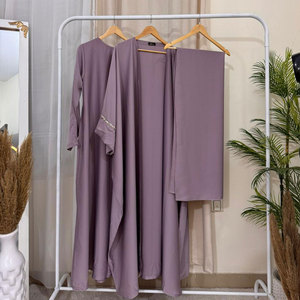 Abaya islamique décontractée pour femme, nouvelle mode, logo personnalisé, longue, légère, respirante, avec ceinture, col montant, coupe ample - Product Image 6