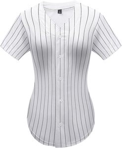 women sublimation jersey custom V-Neck Short Sleeve Sport Jersey With White Stripes Quick Dry Polyester Casual <b>Shirt</b> Summer Wear - Product Image 1
