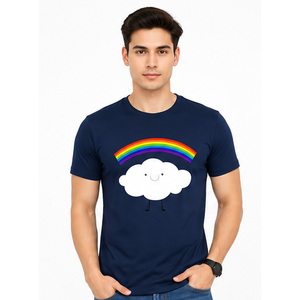 T-shirt en coton personnalisé pour homme, mode décontractée, col rond, haute qualité, fabricant OEM ODM, t-shirt en coton pour homme, confortable et léger - Product Image 1