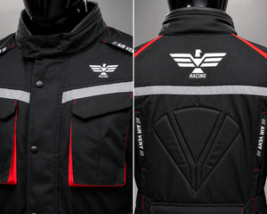 Unisex Black Red Motorcycle <b>Racing</b> <b>Jacket</b> Full Sleeve Breathable Windproof 300g Polyester All Seasons Heat Transfer Printing - Product Image 6