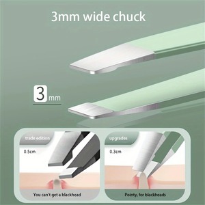 Juego de 4 Pinzas para Cejas de Acero Inoxidable Personalizadas, Pinzas para Depilación, Pinzas Rectas para Recortar las Cejas, Herramienta de Belleza - Product Image 4