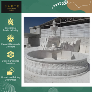 Nouvelle collection de fontaines de jardin modernes en marbre, décorations d'entrée haut de gamme, cascade extérieure écologique avec sculptures en pierre - Product Image 4